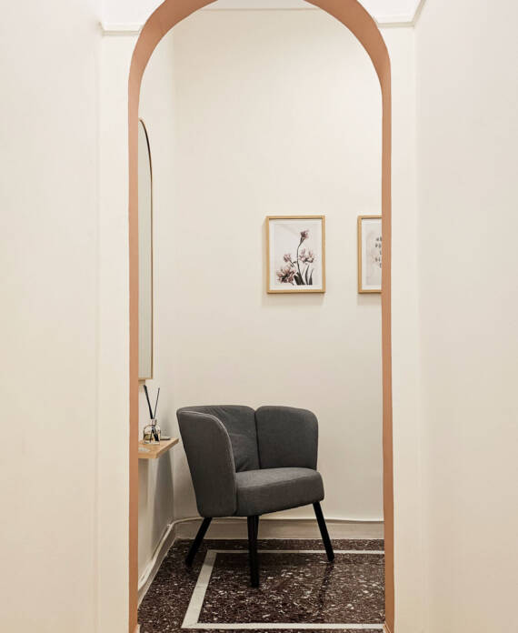 Πολυθρόνα του χολ του γραφείου της Ψυχολόγου, Ψυχοθεραπεύτριας & Αθλητικής Ψυχολόγου Παναγιώτα Δαμβοπούλου.